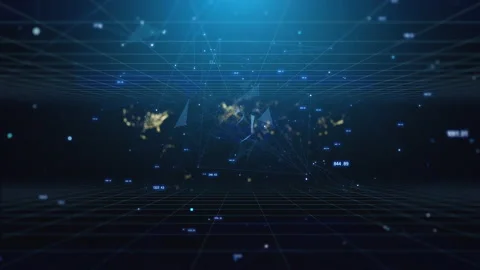 Map World with Number Digital Background Loop 스톡 동영상 197952329