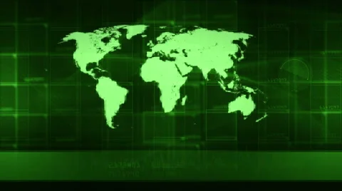 Map of the world, opener technology background generic (green) Stock Footage 45470642