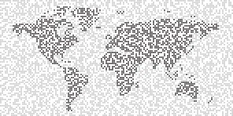 Map of the world with pattern of polka dots. Seamless 스톡 일러스트