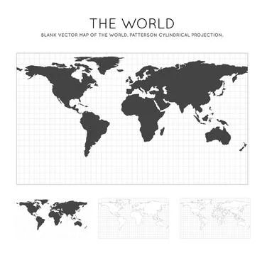 Map of The World. Patterson cylindrical projection. Globe with latitude and.. イラスト素材