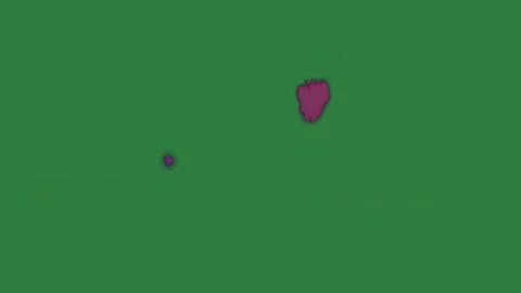 Map of the world red blue colors an image moon in middle purple flower cloud Stock-Footage 335696877
