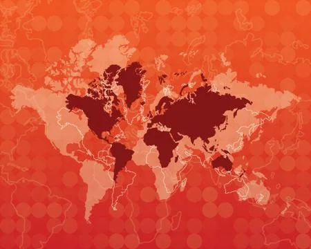 Map of world - red color, eps10 Stock Illustration