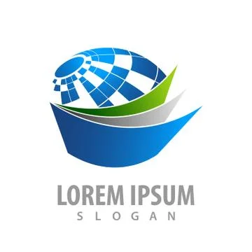 Map world sheet logo concept design. Symbol graphic template element vector Illustrazione stock