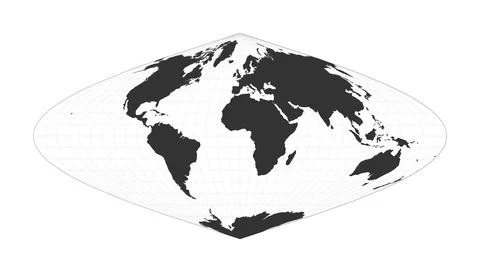 Map of The World. Sinusoidal projection. Globe with latitude and longitude .. イラスト素材