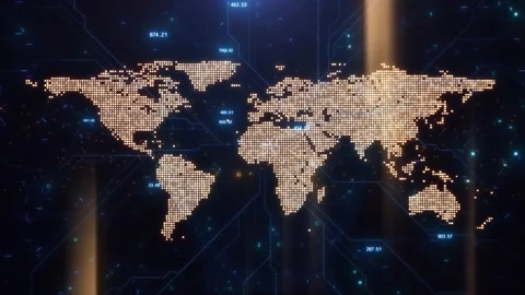 Map World Technology Stock Footage 246517636