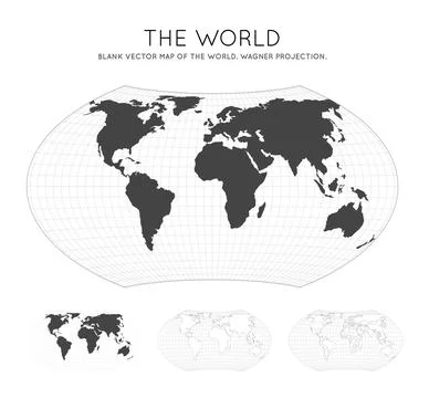 Map of The World. Wagner projection. Globe with latitude and longitude line.. イラスト素材
