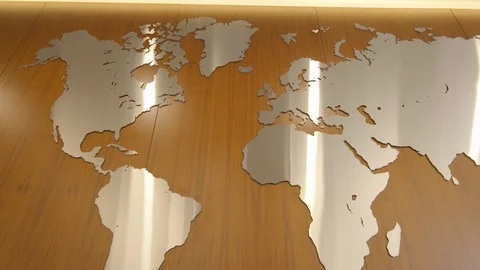 A Map Of The World On The Wall Video stock 94642079