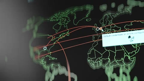 Map of worldwide cyber attacks in real-time Stock Footage 278172339