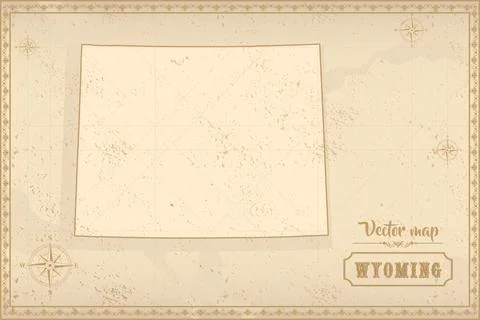 Map of Wyoming in the old style Stock Illustration