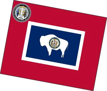 Map of Wyoming State USA Stock Illustration