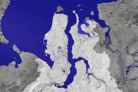 Map of Yamal and Ob Lips. Stock Illustration