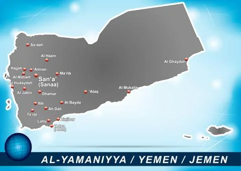 Map of Yemen Stock Illustration
