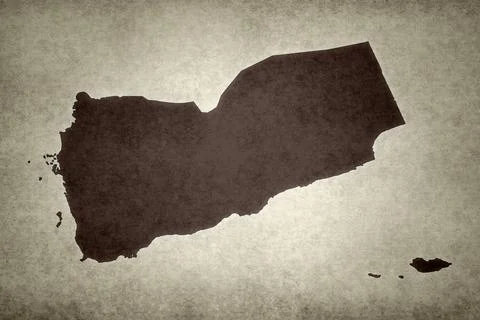 Map of Yemen on a paper Stock Illustration
