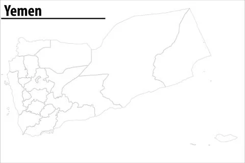 Map of Yemen , vector illustration on transparent background. Stock Illustration