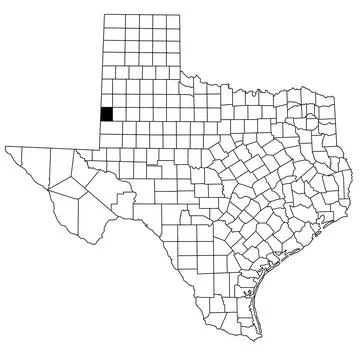 Map of yoakum County in Texas state on white background. single County map .. Stock Illustration