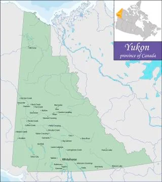 Map of Yukon Stock Illustration