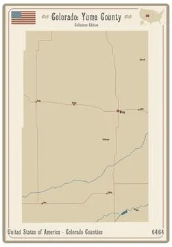 Map of Yuma County in Colorado Stock Illustration