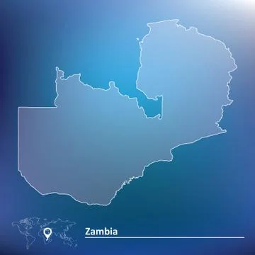 Map of Zambia Stock Illustration