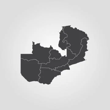 Map of Zambia Stock Illustration