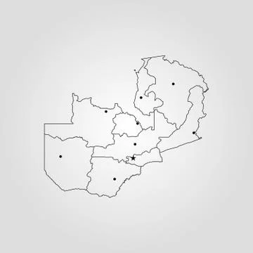 Map of Zambia Illustrazione stock