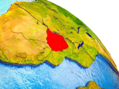 Map of Zimbabwe on 3D Earth Stock Illustration