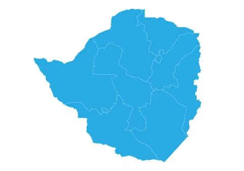 Map of zimbabwe. High detailed vector map - zimbabwe. Stock Illustration