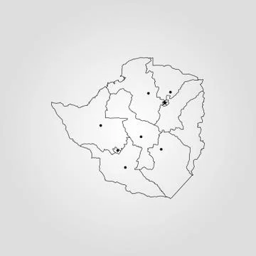 Map of Zimbabwe Stock Illustration
