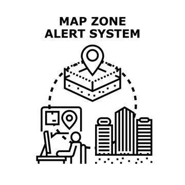 Map zone alert system vector illustration concept Stock Illustration