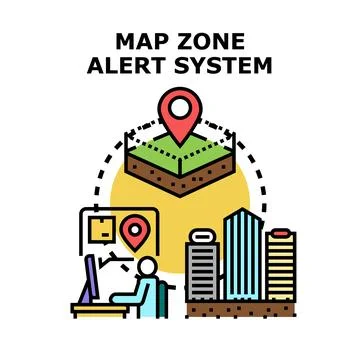 Map zone alert system vector illustration concept Illustration