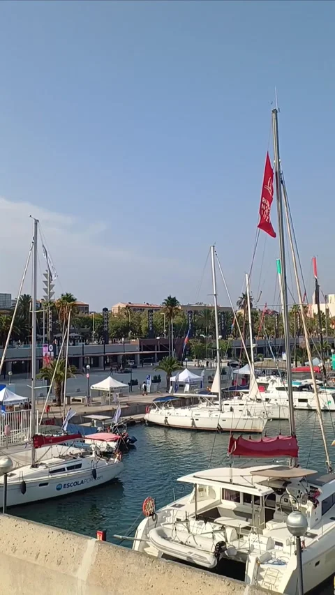 Mapfre Tower and Barcos de Barcelona Stock Footage 283851960
