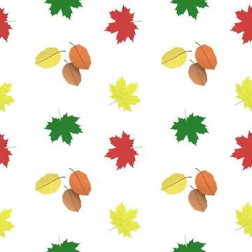 Maple and other fall leaves, fall. Vector pattern Stockillustratie
