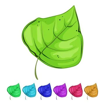 Maple autumn leaf cartoon vector graphic Illustrazione stock