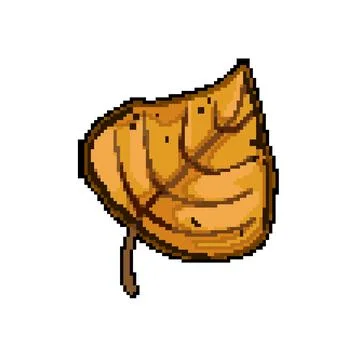 Maple autumn leaf pixel art vector illustration Stock Illustration