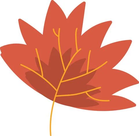 Maple dried orange leaf garden eco nature vector Stock Illustration