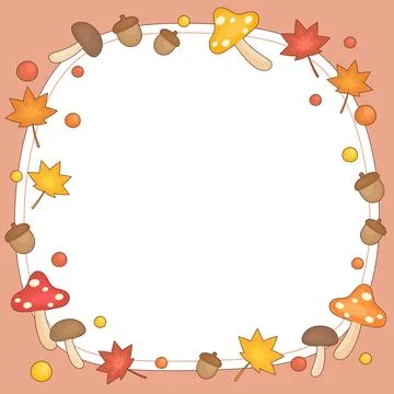 Maple fall season frame 1 Stock Illustration