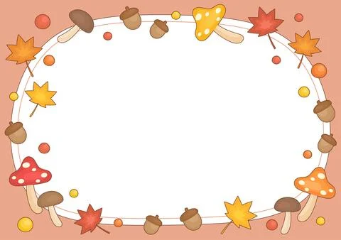 Maple fall season frame 2 Stock Illustration