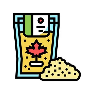 Maple flakes bag packaging color icon vector illustration Stock Illustration