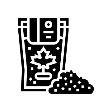 Maple flakes bag packaging glyph icon vector illustration Stock Illustration