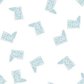 Maple flakes bag packaging glyph seamless pattern Stock Illustration