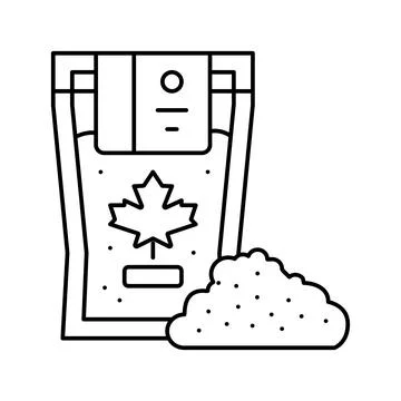 Maple flakes bag packaging line icon vector illustration Stock Illustration