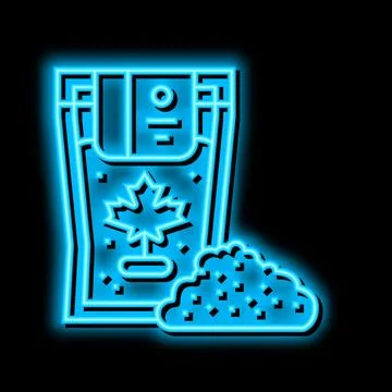 Maple flakes bag packaging neon glow icon illustration Stock Illustration