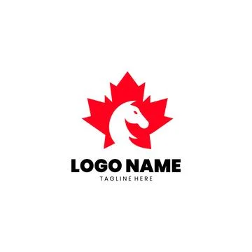 Maple horse logo design Stock Illustration