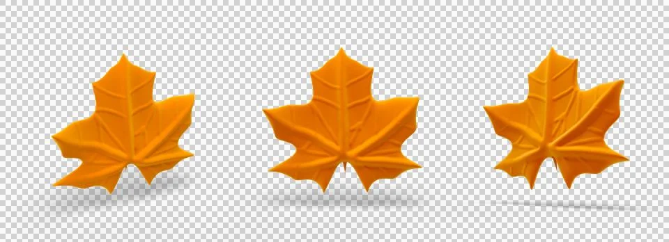 Maple Leaf 3d icon set Stock Illustration