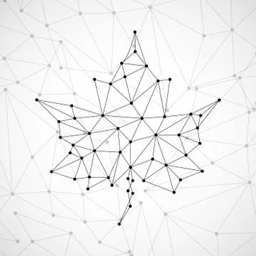 Maple leaf in abstract geometric shape Stock Illustration