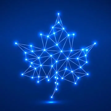 Maple leaf in abstract geometric shape Stock Illustration