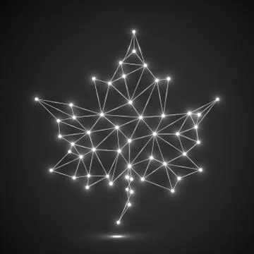 Maple leaf in abstract geometric shape Stock Illustration