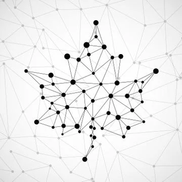 Maple leaf in abstract geometric shape. Vector illustration. Eps 10 Stock Illustration