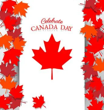 Maple Leaf and text  for the national day of Canada Stock Illustration