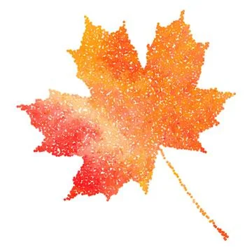 Maple leaf. Autumn fall. Dotwork illustration. Stock Illustration