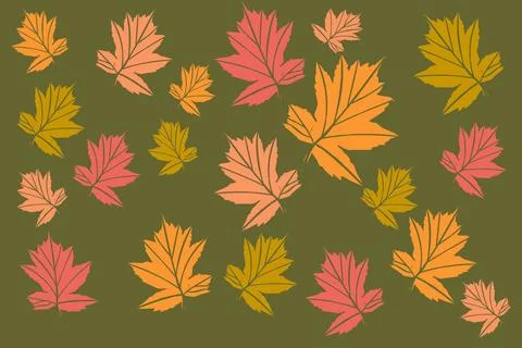 Maple leaf autumnal vector pattern Stock Illustration